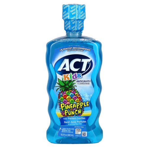 ACT Act, Kids, Anticavity Fluoride Rinse, Alcohol Free, Pineapple, 500ml