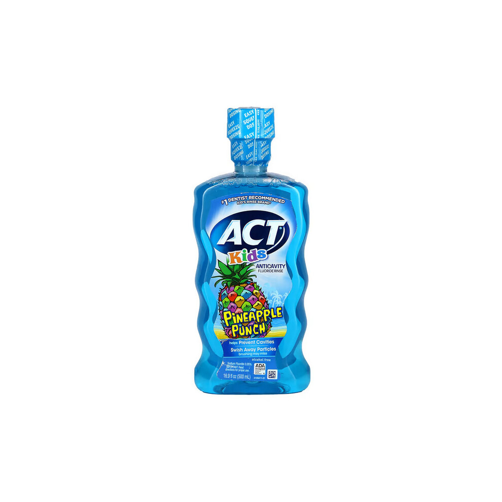 Act, Kids, Anticavity Fluoride Rinse, Alcohol Free, Pineapple, 500ml