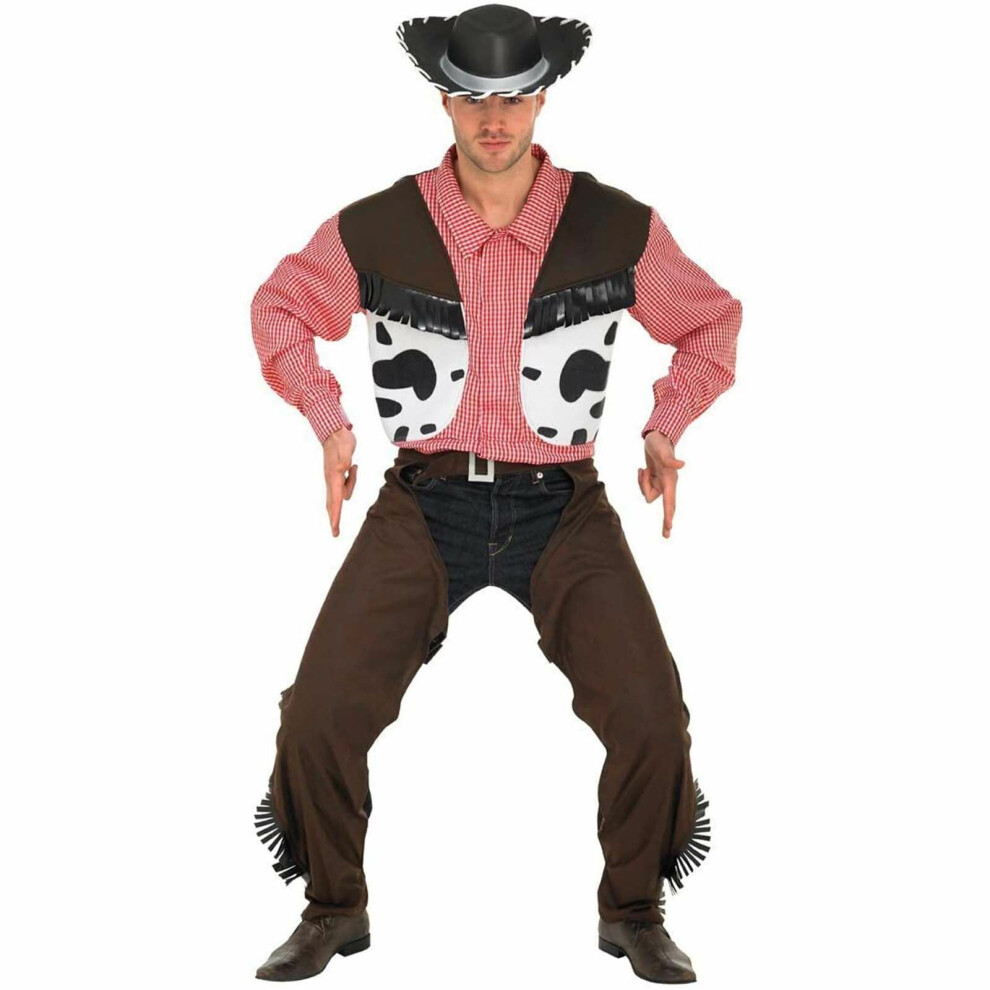 Rubie's Cowboy Large Adult Men Wild West Fancy Dress Party Costume