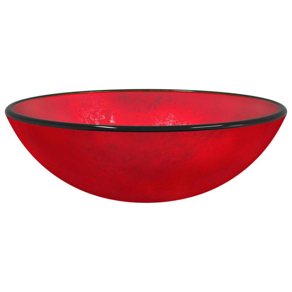 (red, 42 x 14 cm) vidaXL Basin Tempered Glass Bathroom Sink Basin Multi Colours Multi Sizes