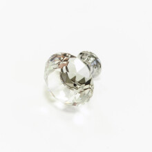 HH8032CCK Chrome & Clear Crystal Diamond Pull Knob - 30mm Dia, 27mm Projection, 1-Hole Centre