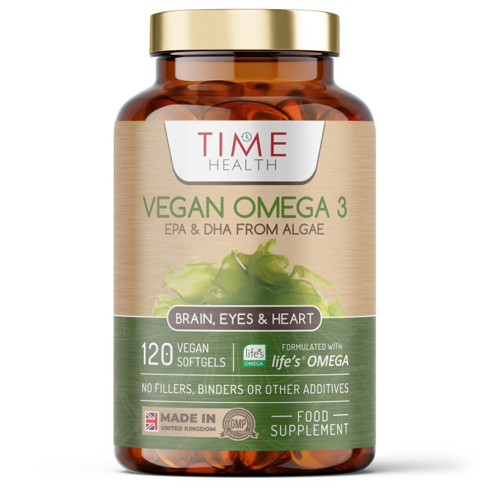 Vegan Omega 3 - EPA & DHA from Algae Oil - Carrageenan-Free - Sustainable Vegan Alternative to Fish Oil - 120 Softgels