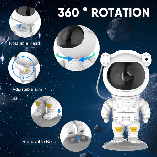 Astronaut Starry Galaxy Projector Night Light Lamp Space Nebula Star 2