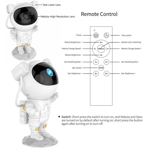 Astronaut Starry Galaxy Projector Night Light Lamp Space Nebula Star 1
