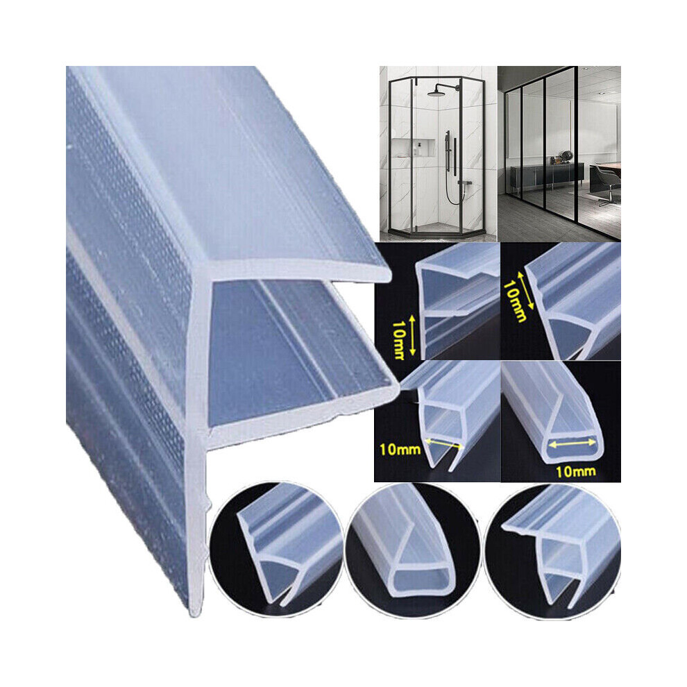 (F, 8MM) 2 Meter Rubber Bath Shower Screen Door Seal Strip F/H/U Shape