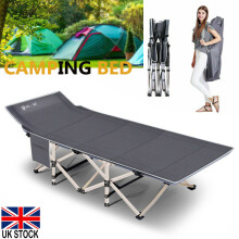 (gray) Portable Extra Wide Folding Camp Bed Camping Bed Travel Outdoor
