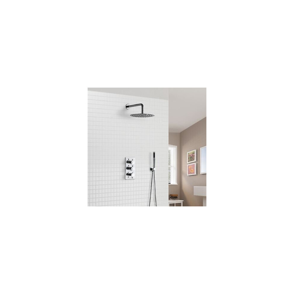 Photos - Other Bathroom Accessories SLIM CONCEALED OVERHEAD SHOWER HEAD 3 DIAL THERMOSTATIC VALVE AND PENCIL HANDSET