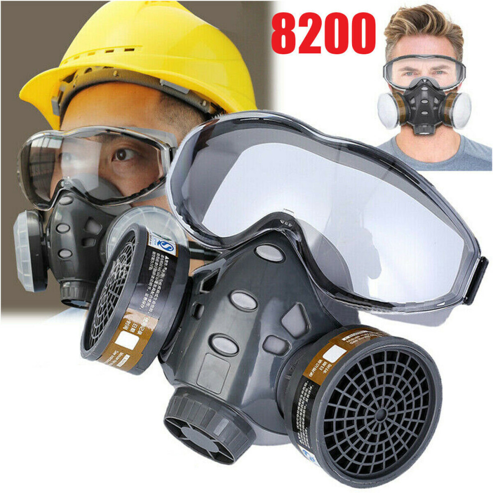 Respirator Mask Safety Paint Dust Face Cover Full Face Gas Mask+Glasse