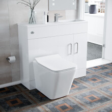 James 1000mm White Slimline Vanity Basin WC Unit BTW Rimless Toilet