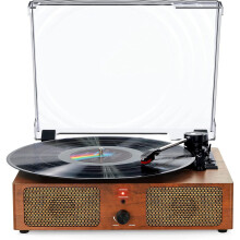 Vinyl Bluetooth Record Player Turntable 3-speed with Speakers & USB