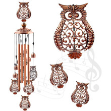 (Owl wind chimes) Metal tube outdoor rustic vintage wind chime charm
