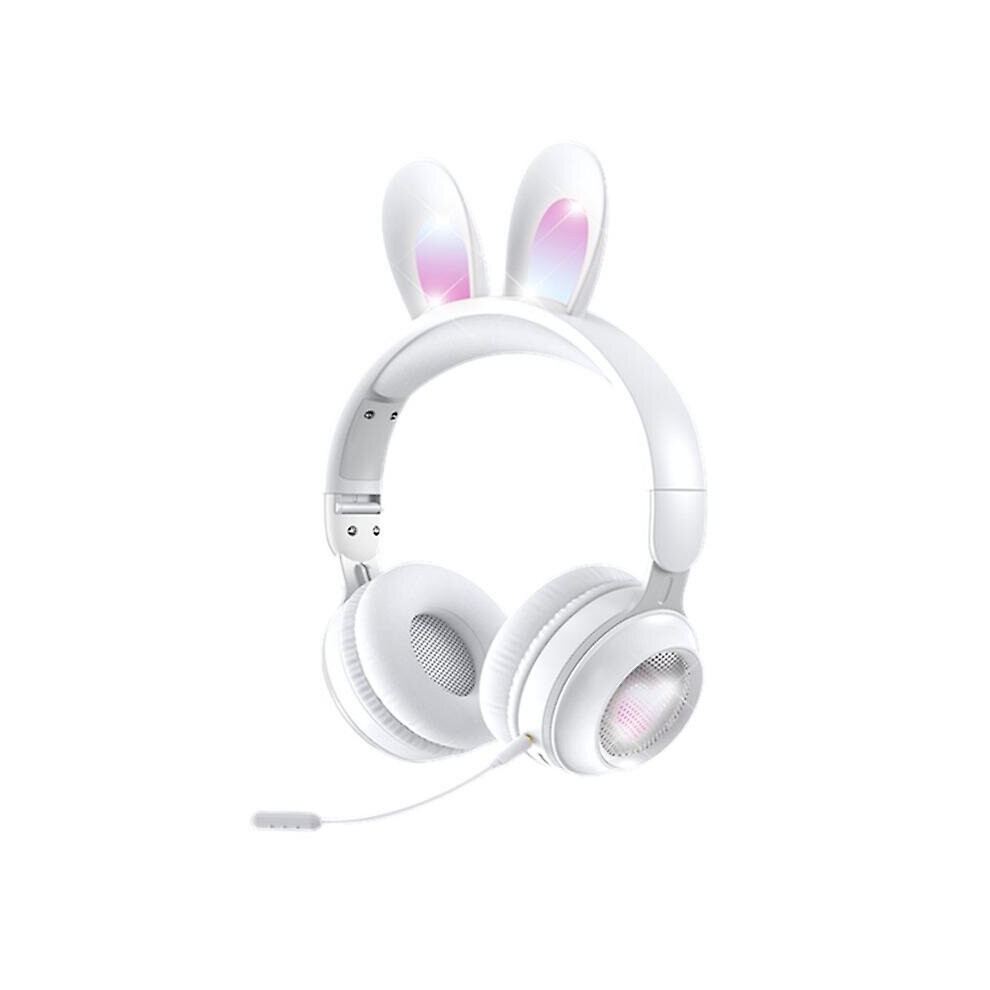 (White) Rabbit Ears Wireless Headphones Foldable Noise Cancelling Headphones Rgb Light-image-OPC-PB9YNVK-NEW