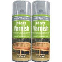2 x 400ml CLEAR MATT SPRAY VARNISH INTERIOR EXTERIOR FURNITURE