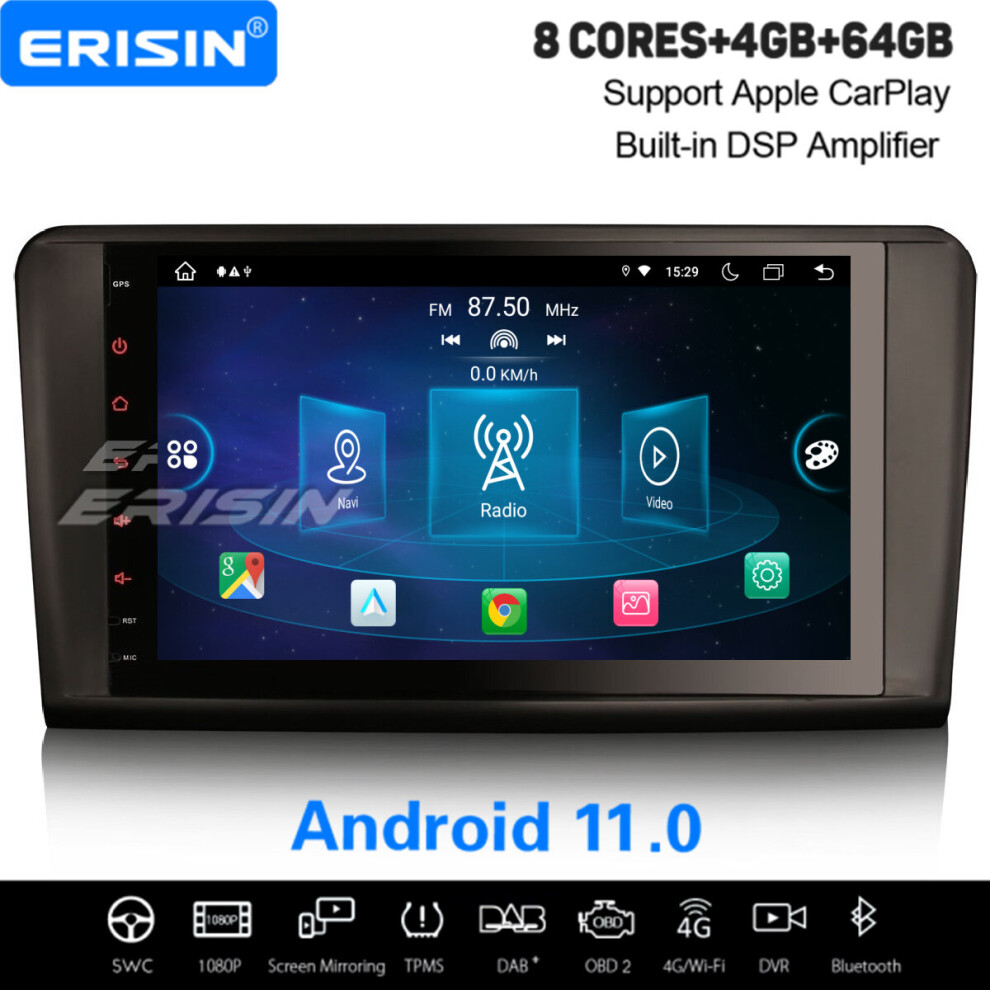 9" Ips Android 11 64Gb Car Stereo Mercedes-Benz Ml/Gl-Class W164 X164 Carplay Wifi Obd2 Dab+ Satnav 737655209457