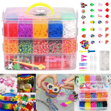 15000Pcs Kit Box + Colourful Rubber Loom Bands DIY Bracelet Making Set