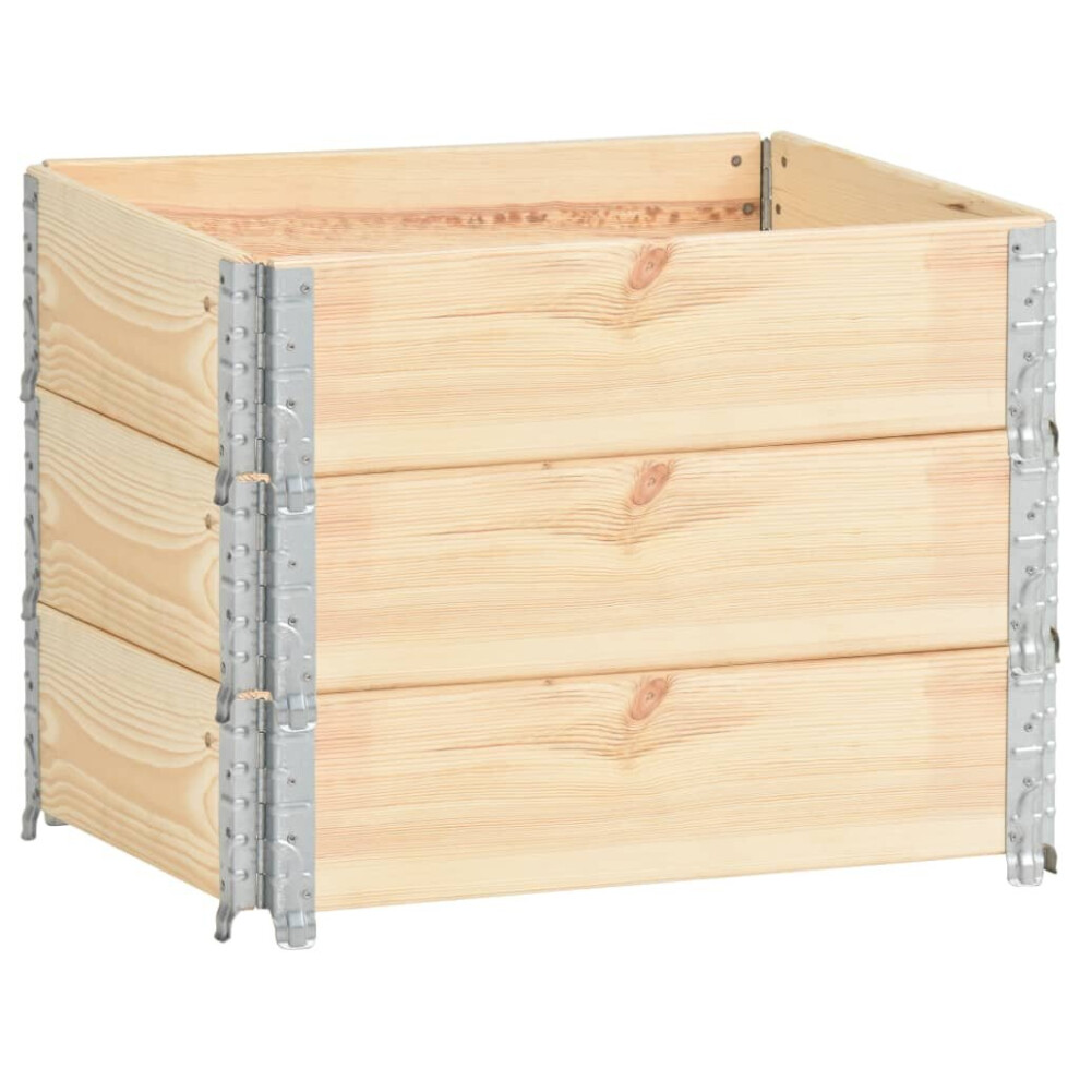 Vidaxl 3X Solid Pine Wood Raised Beds 60Cm Outdoor Garden Patio Pot Planter