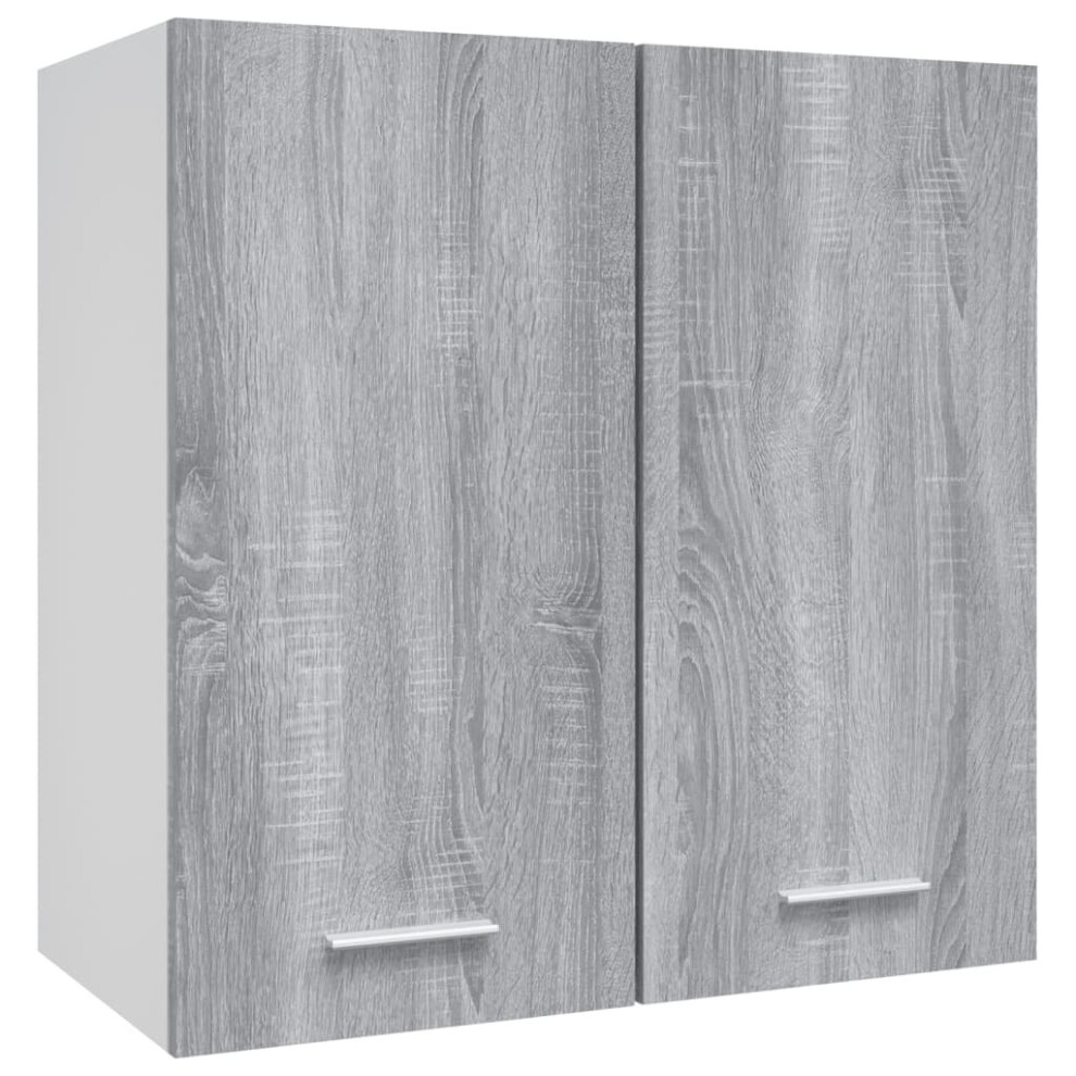 (grey sonoma) vidaXL Hanging Cabinet Engineered Wood Home Storage Wall Shelf Multi Colours