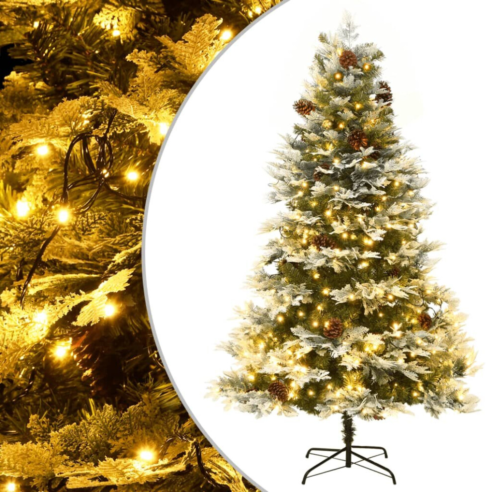 Vidaxl Pre-Lit Christmas Tree With Pine Cones Artificial Tree Pvc And Pe Green