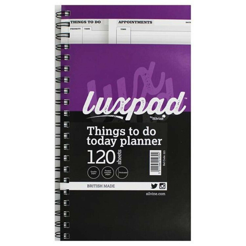 Silvine Things To Do Planner 5.9"X11"-120 Sheets