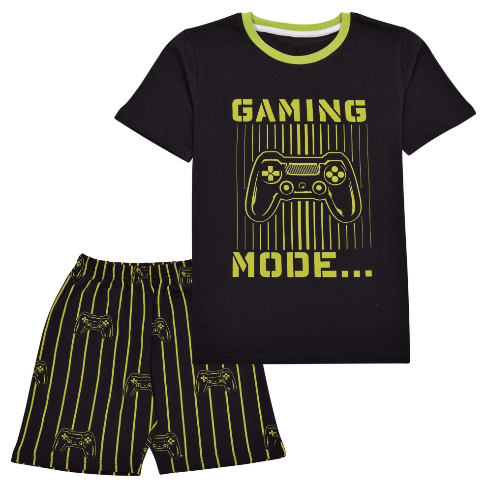 (9-10 Years, Lime) Kids Girls Boys Gaming Mode Lime Pyjamas Set