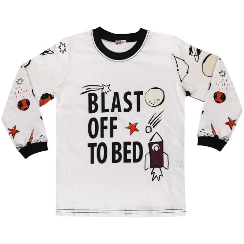 (7-8 Years, Black) Kids Boys Rocket Spaceship Blast Off Pyjamas 1