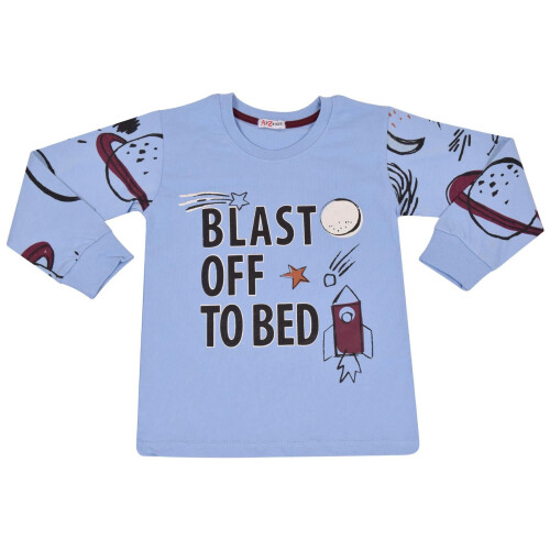 (7-8 Years, Blue) Kids Boys Rocket Spaceship Blast Off Pyjamas 1