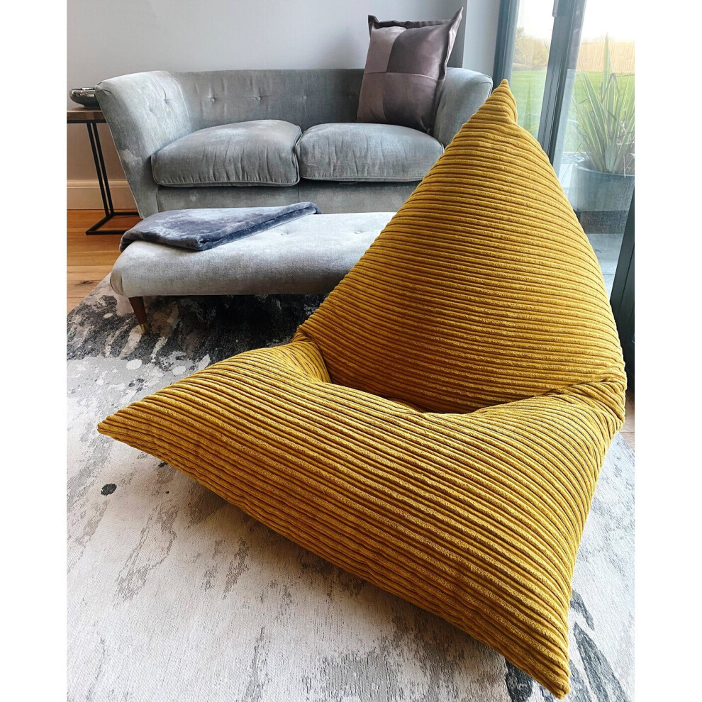 (Mustard) Jumbo Cord Adult bean bag XL Jumbo Cord Beanbags