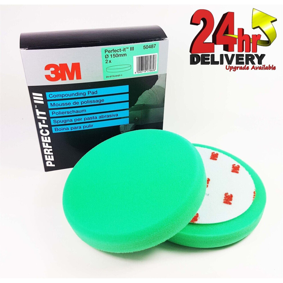 3M Perfect-it III Compounding Pad Green 50487 Pk 2