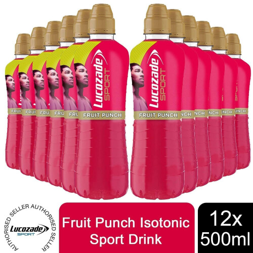 Lucozade Sport Fruit Punch Apple & Raspberry Sport Drink, 12x500ml On OnBuy