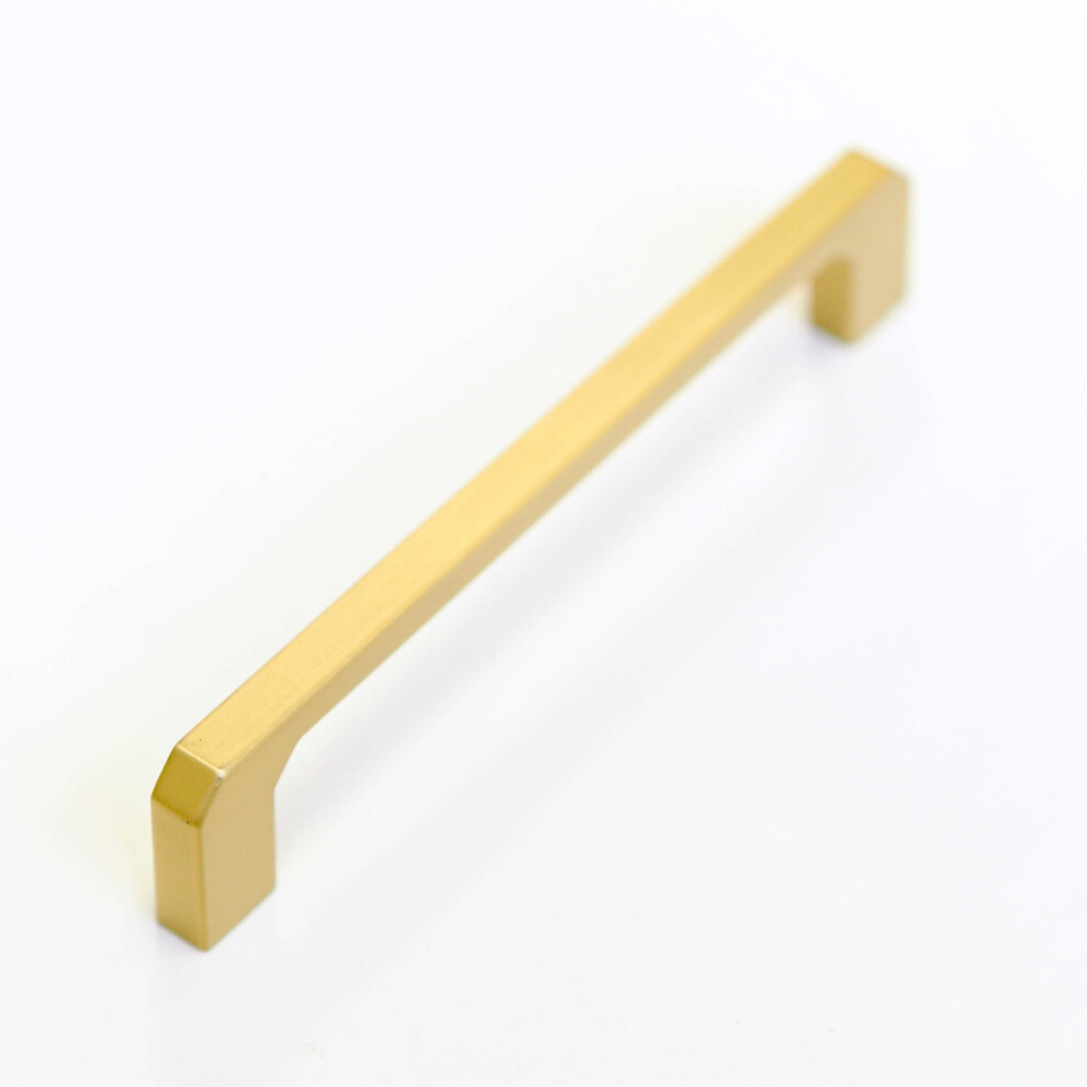 (128Mm Handle) Squared Angled Matt Brass Kitchen Cabinet Handles 5060796706567