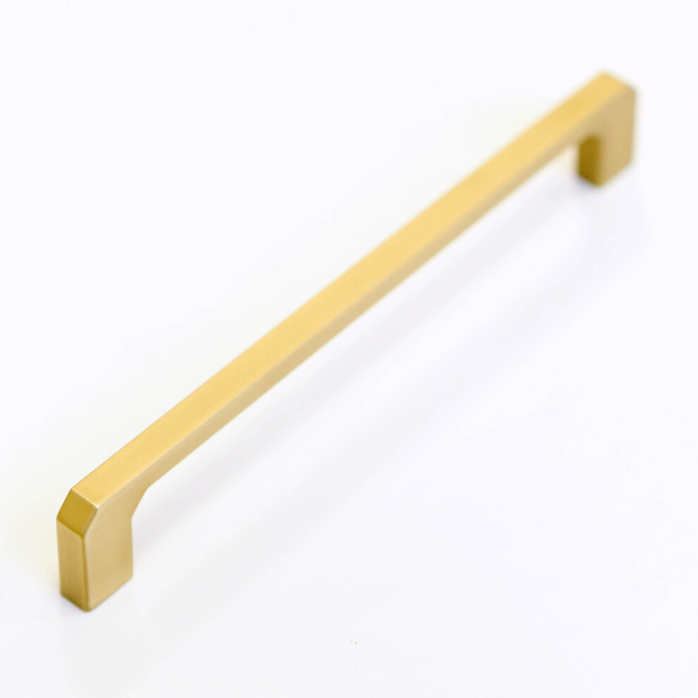 (160mm Handle) Squared Angled Matt Brass Kitchen Cabinet Handles