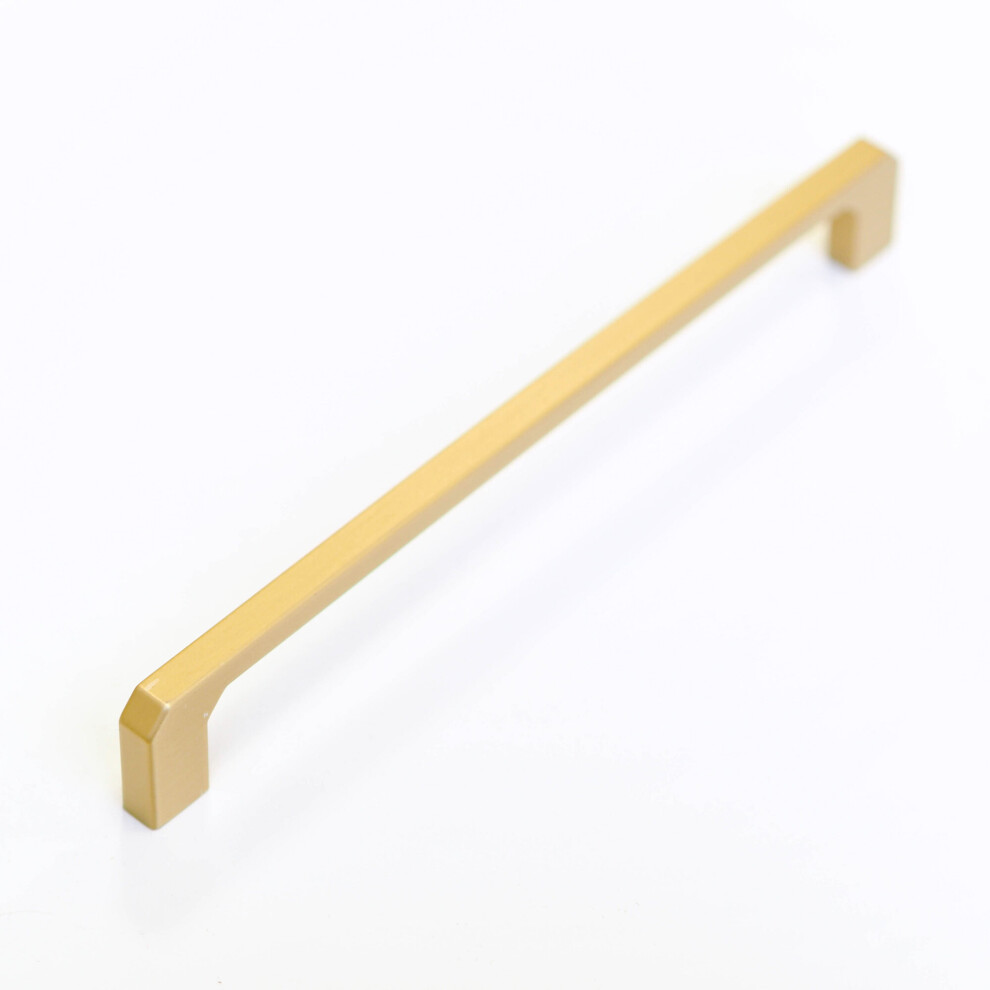 (192Mm Handle) Squared Angled Matt Brass Kitchen Cabinet Handles 5060796706581