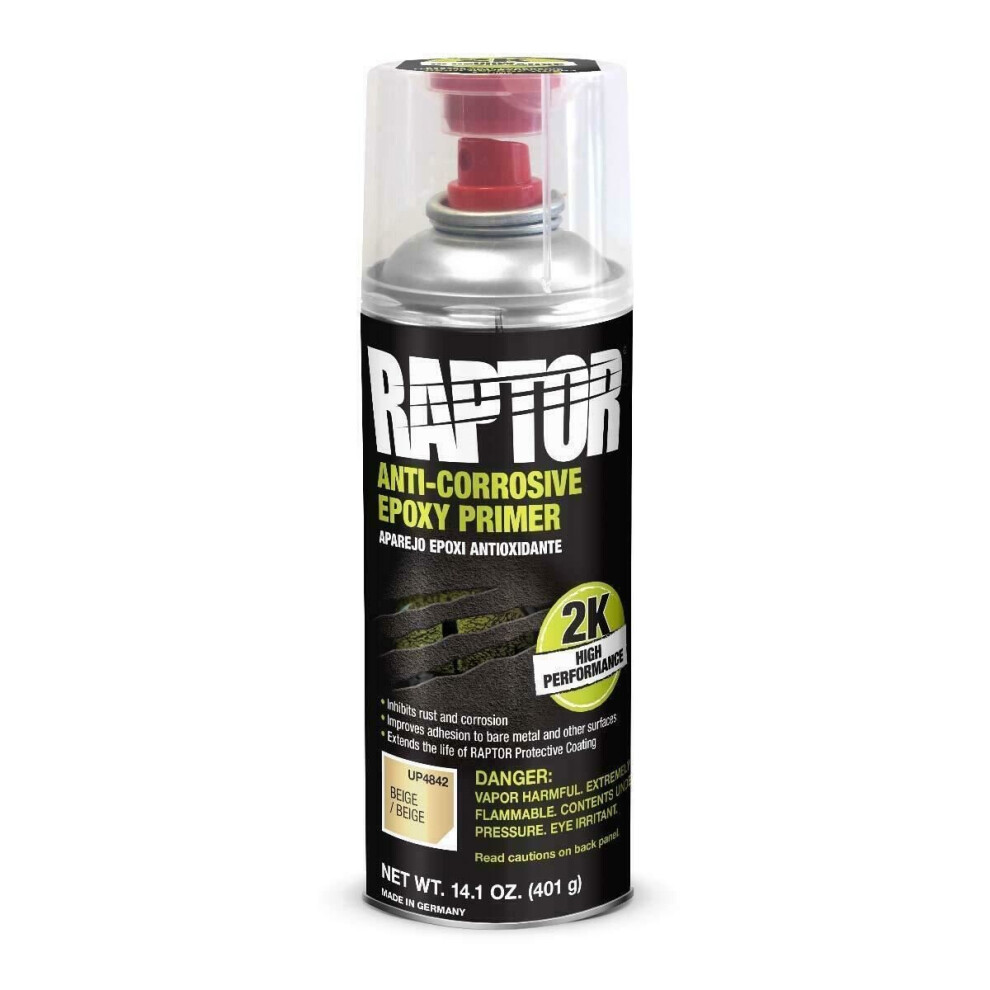 U-Pol Raptor 2K Anti-Corrosive Epoxy Primer Beige Aerosol 450Ml Upol 5290753356874