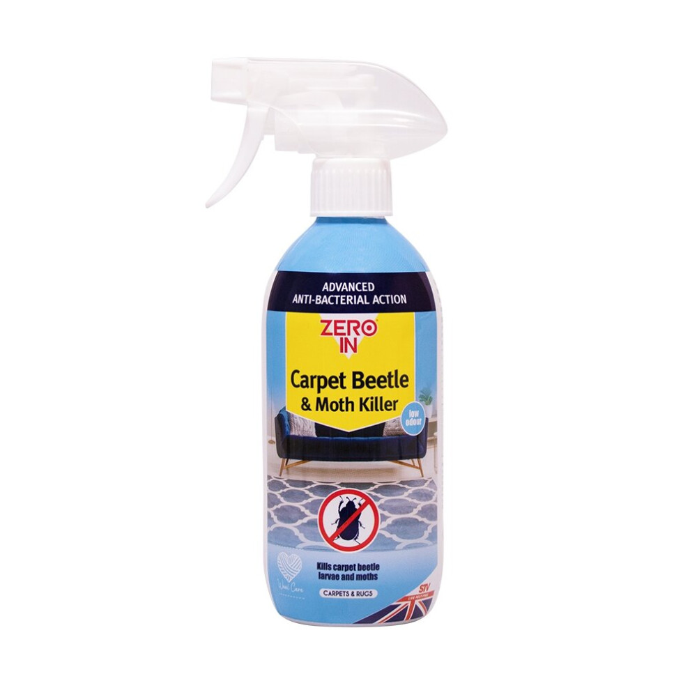 Carpet Beetle Moth Killer Spray Antibacterial Ready Use 500ml