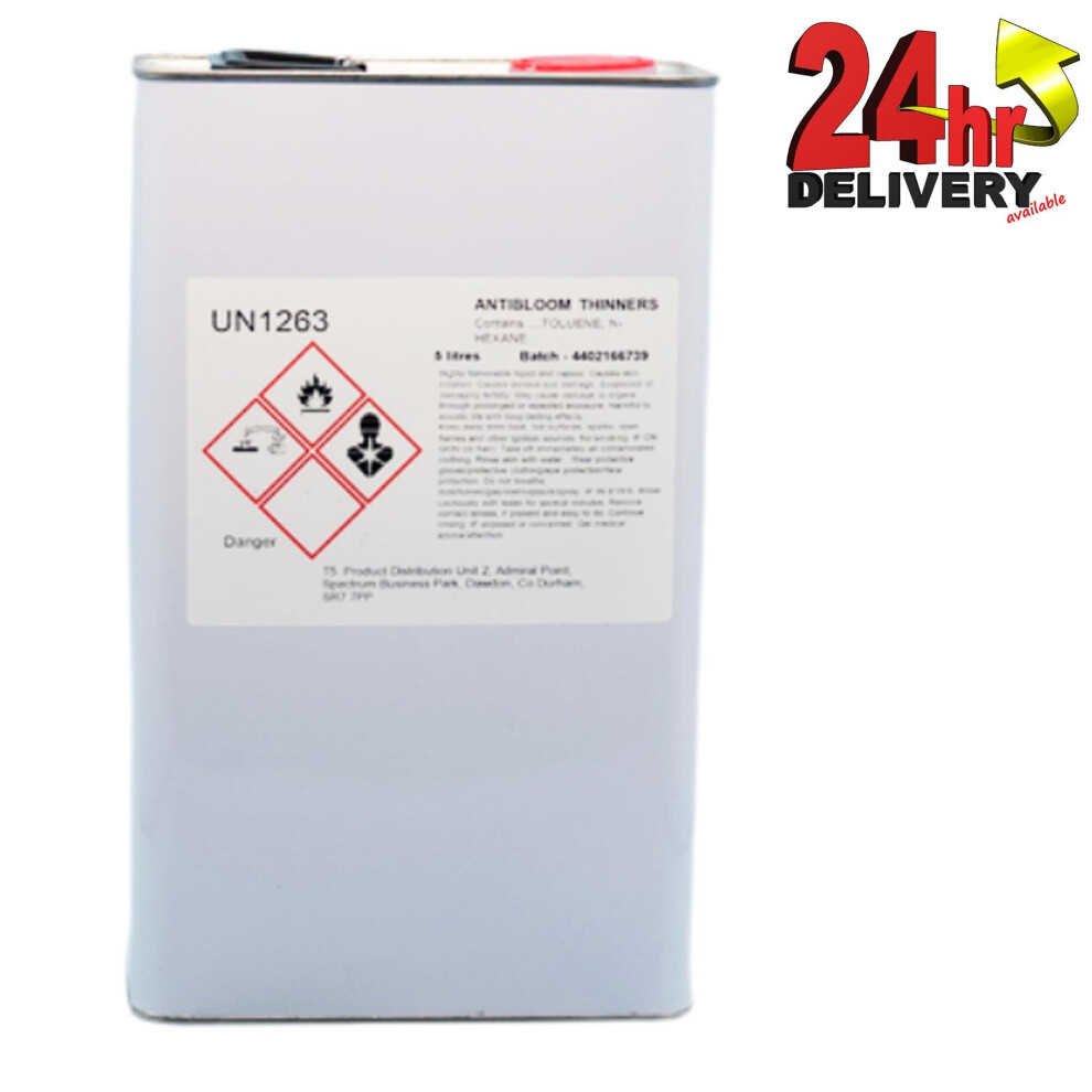 5L Anti-Bloom Thinners For Cellulose Paint & Primers Car Body 5Litres Thinner 3513676551921