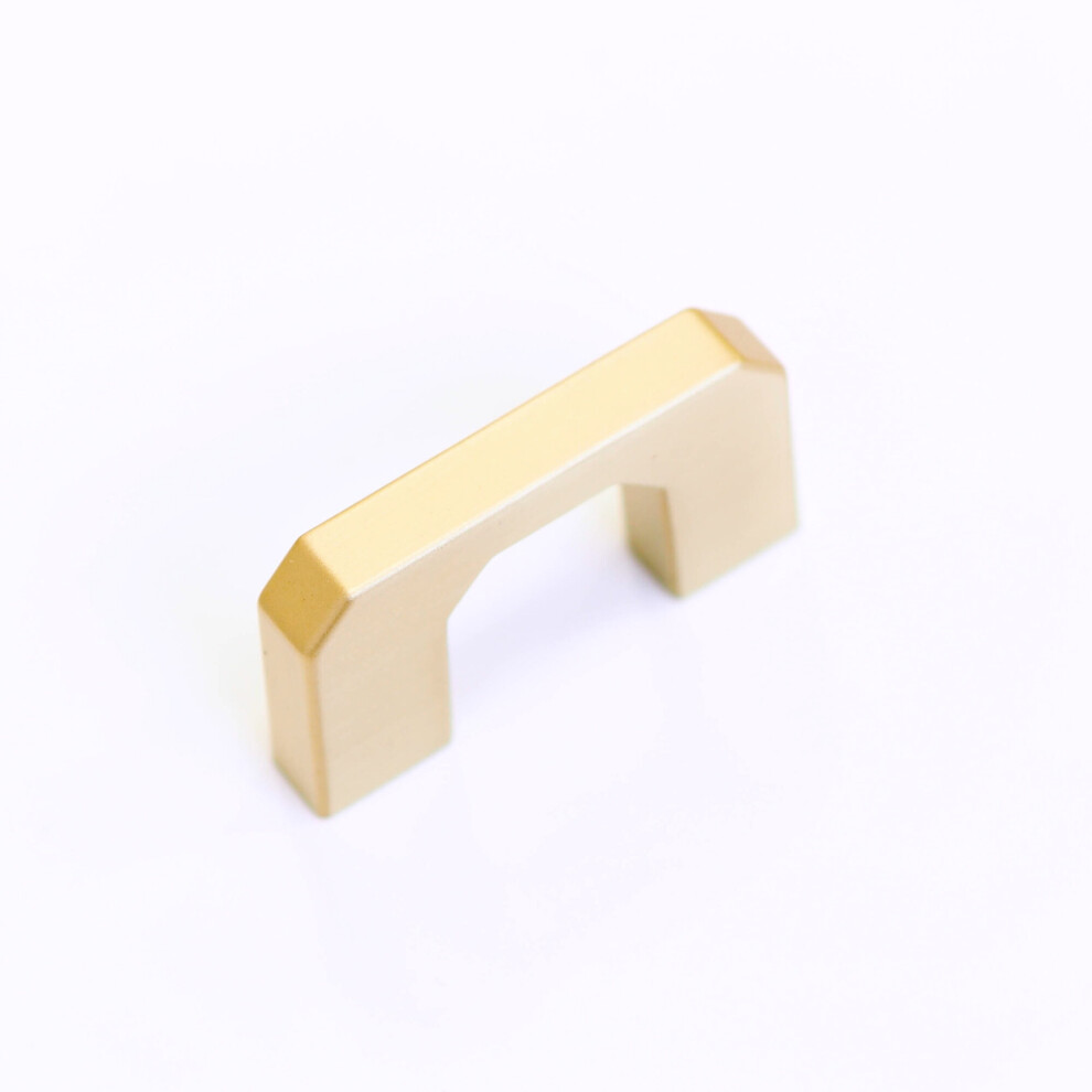 (32mm Handle) Squared Angled Matt Brass Kitchen Cabinet Handles