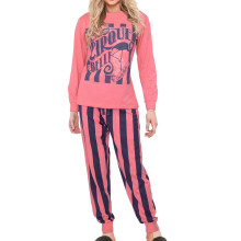 (L, Pink) Ladies Cirque Belle Top & Bottom Pyjamas Set