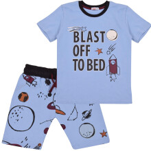 (7-8 Years, Blue) Kids Boys Blue Rocket Spaceship Blast Off Pyjamas