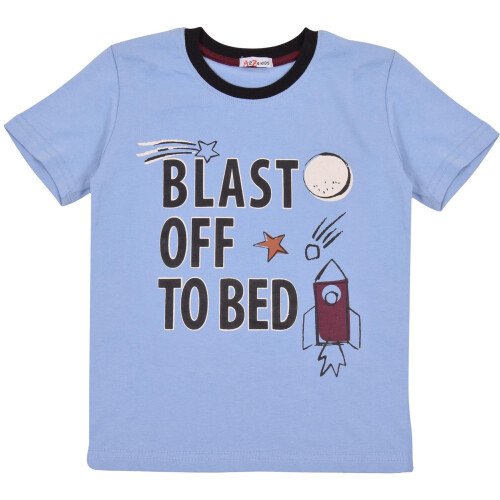 (7-8 Years, Blue) Kids Boys Blue Rocket Spaceship Blast Off Pyjamas 1