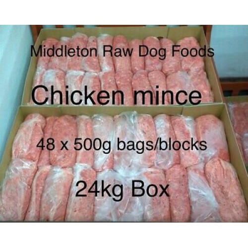 48pk Middleton Raw Dog Foods Frozen Raw Chicken Mince 500g Raw Food