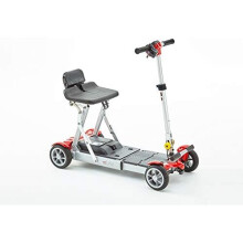 Red mLite Folding Travel Mobility Scooter - 4 mph, 6 mile range, Airline-Friendly Panasonic 11.6Ah Li-Ion Battery, 19.9 kg