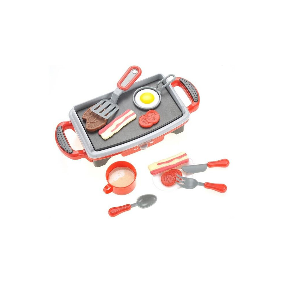 Photos - Role Playing Toy Azimport PS58 Breakfast Griddle Electric Stove Play Food Kitchen Grill Set for Kids