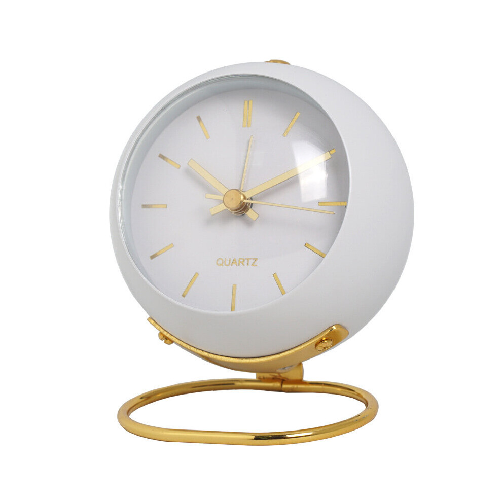 (Frosted white) Electronic Desk Clock Mute Pointer Creative Bedroom Digital Clock Bedside Home Decoration Children's Alarm Clock Timepiece