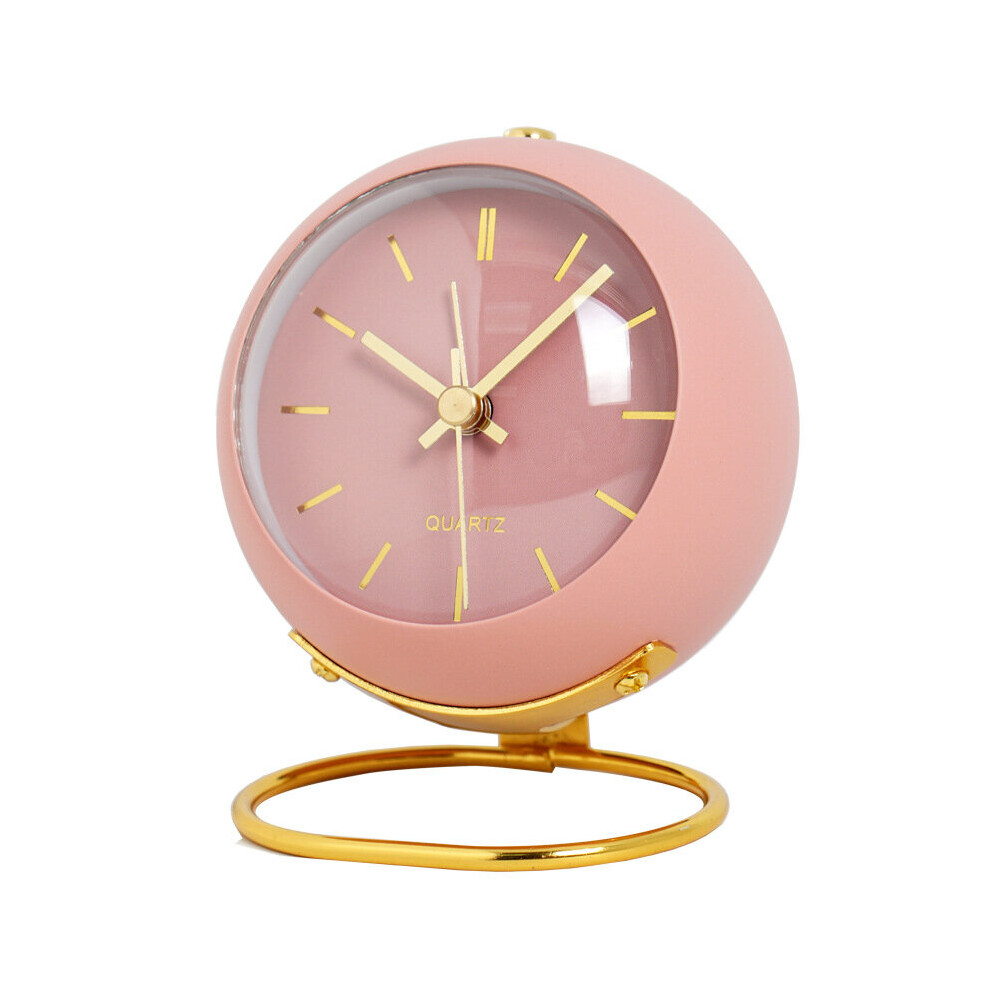 (Frosted pink) Electronic Desk Clock Mute Pointer Creative Bedroom Digital Clock Bedside Home Decoration Children's Alarm Clock Timepiece