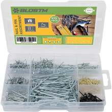 BLOSTM Assorted 975pcs Nails & Pins Masonry Furniture Woodwork DIY Carpentry
