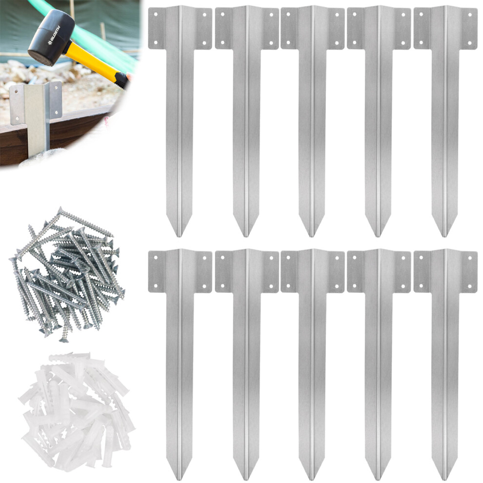 Blostm 10 X Railway Sleeper Brackets Driveway Timber Edging Landscaping Garden 5060914442070