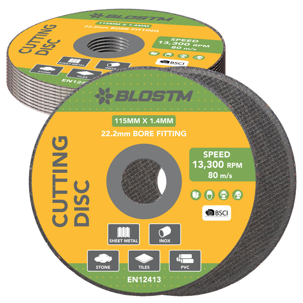 Blostm 10 X Metal Cutting Discs 115Mm - 1Mm Ultra Thin Precise For Angle Grinder 5060914440373