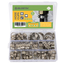 BLOSTM Small Hose Clips Assorted 8-38mm Stainless Steel 7 Sizes Pipe Clamps 71PC