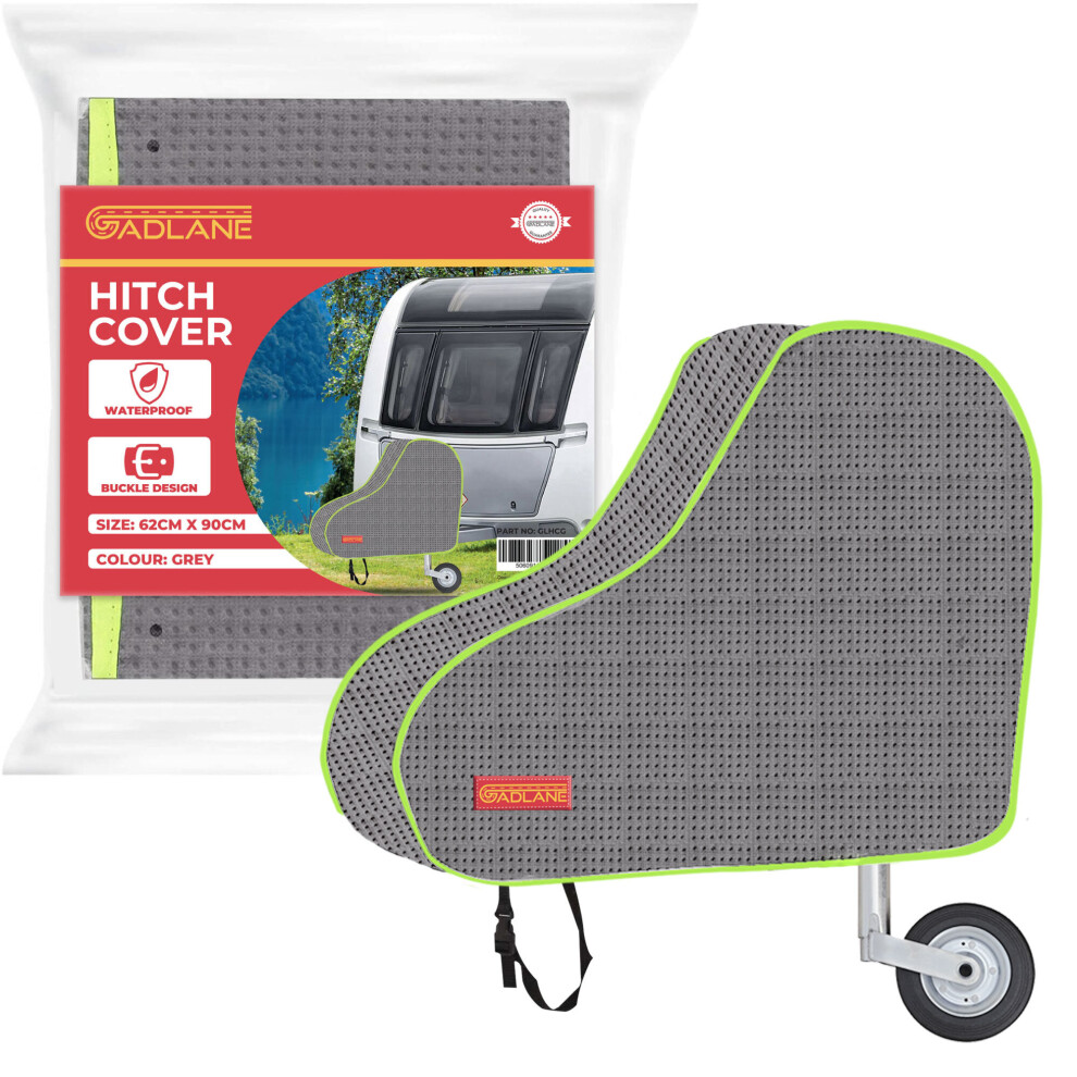 Gadlane Universal Waterproof Caravan Tow Hitch Cover + Strap Strip Grey/Green 5060914441387