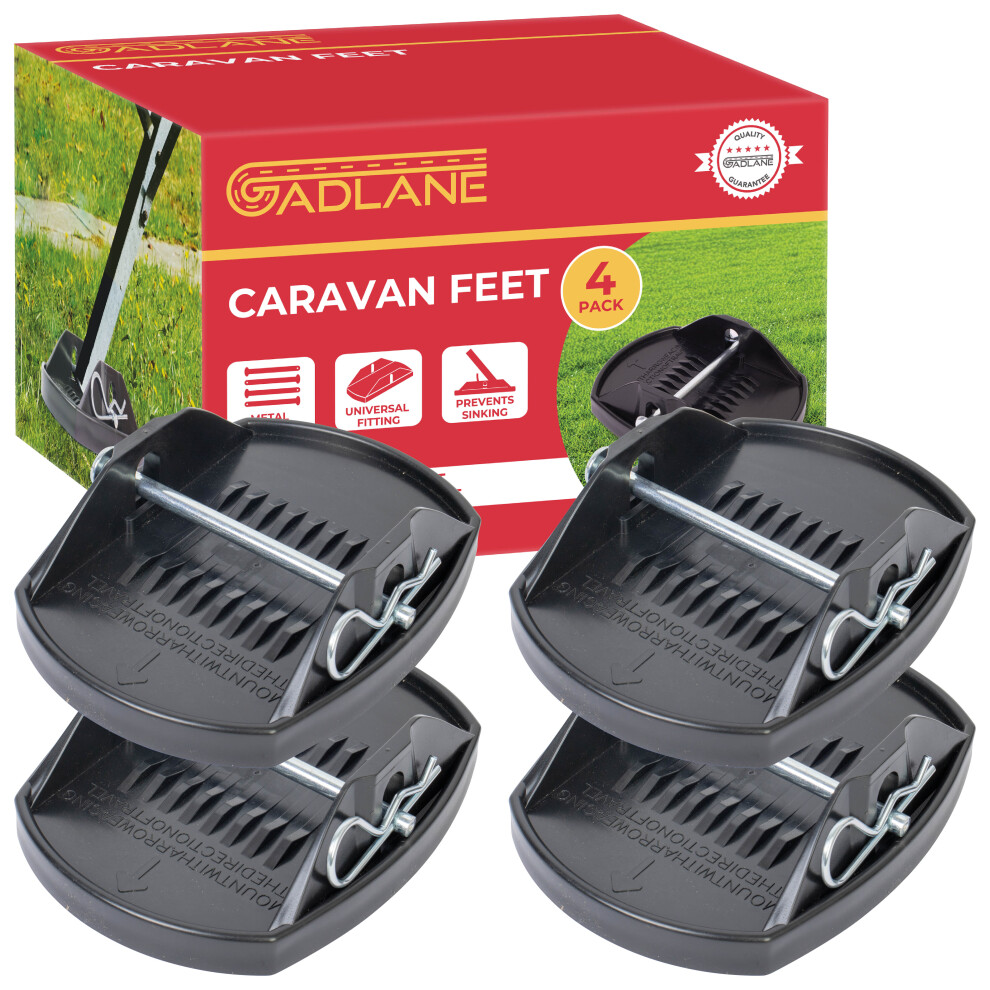 Gadlane 4 X Universal Caravan Jack Steady Foot Leg Support Stop Pads Leveller 5060914440861